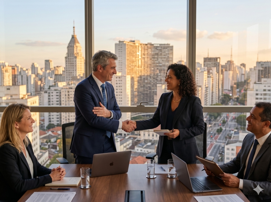 Réunion d'affaires entre dirigeants français et brésiliens à São Paulo - investir au Brésil